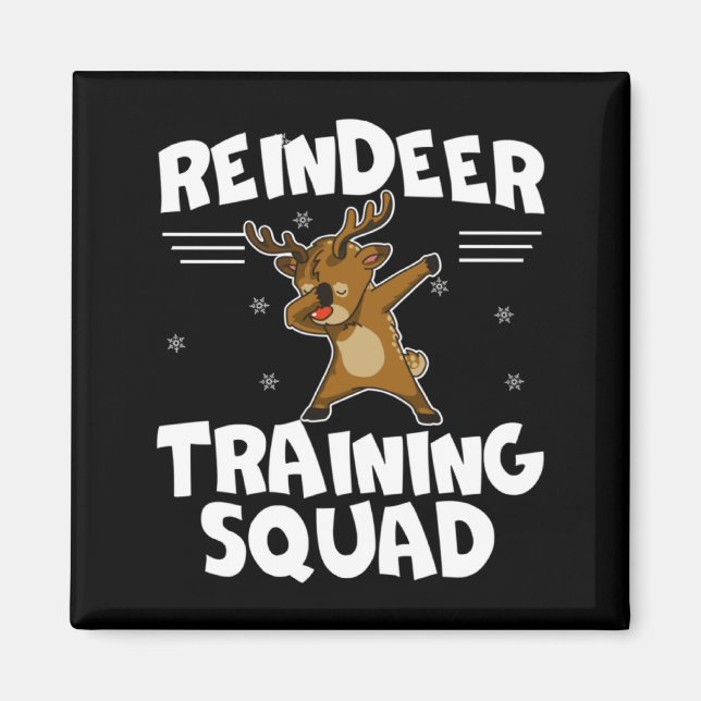 Aimant Équipe de formation de renne Équipe de cerfs Noël  (Devant)