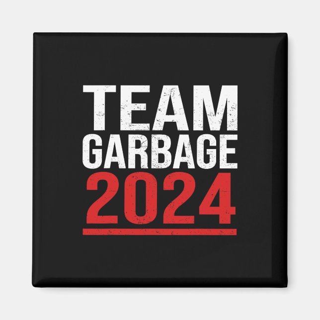 Aimant Équipe De Garbage Pour Trump Élections 2024 Vote D (Devant)