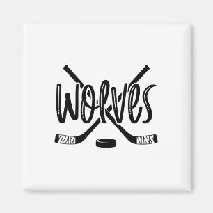 Aimant Équipe de hockey des loups Mascotte école Esprit J