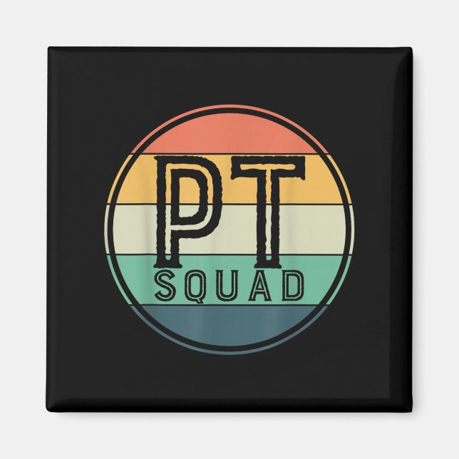 Aimant Équipe de kinésithérapie rétro Pt Squad  (Devant)