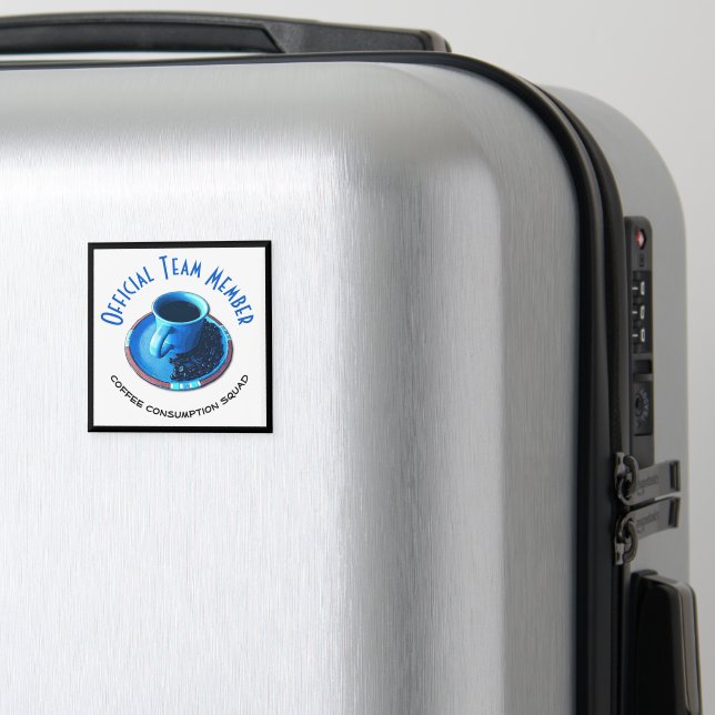 Aimant Équipe de la consommation de café | Coupe bleue et (In Situ (Bagages))