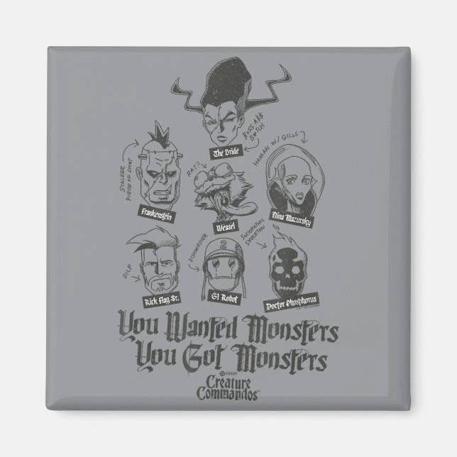 Aimant Équipe de monstres Vous vouliez un design de monst (Devant)