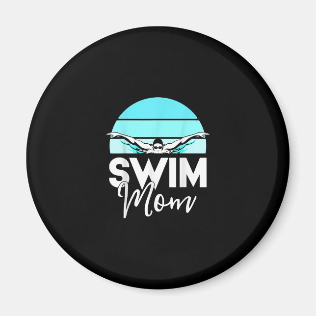 Aimant Équipe de natation maman Mor école natation Rencon (Devant)