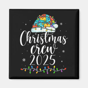 Aimant Équipe de Noël de famille 2025 Correspondant Noël