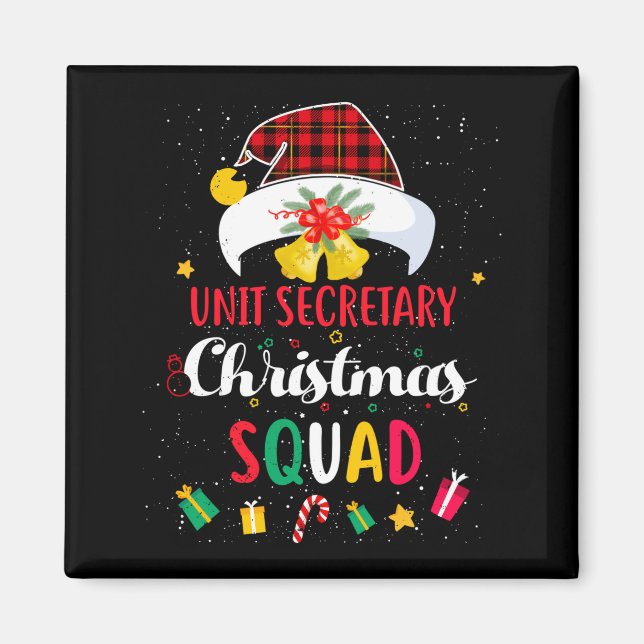 Aimant Équipe de Noël du secrétaire d'unité Chapeau de Pè (Devant)