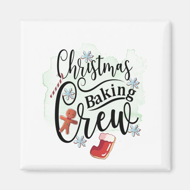 Aimant Équipe de pâtisserie de Noël (Devant)