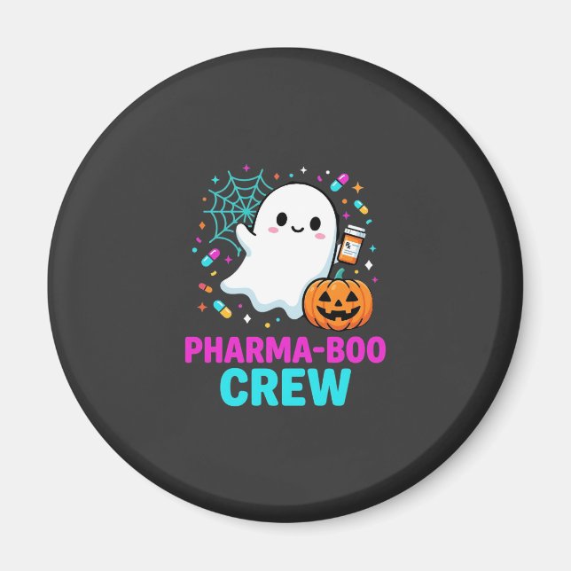 Aimant Équipe de Pharma-Bou du pharmacien Halloween fantô (Devant)
