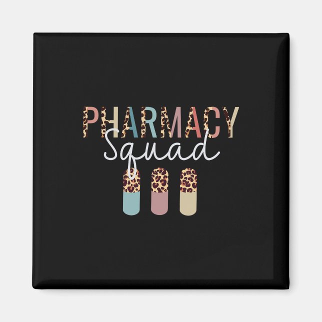 Aimant Équipe De Pharmacie Avec Empreinte de léopard Pour (Devant)