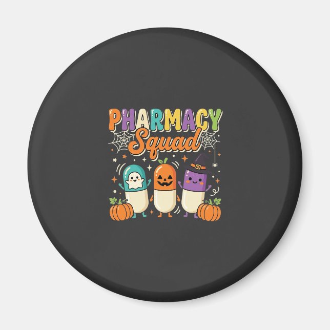 Aimant Équipe de pharmacie Halloween Ghost Pills Design_1 (Devant)