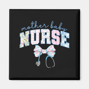 Aimant Équipe de puéricultrice maman bébé Stéthoscope ble