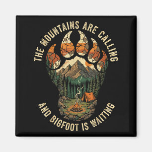 Aimant Équipe de randonnée drôle Bigfoot Sasquatch Camng