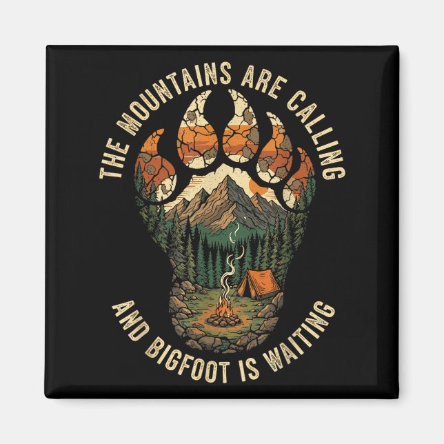 Aimant Équipe de randonnée drôle Bigfoot Sasquatch Camng  (Devant)