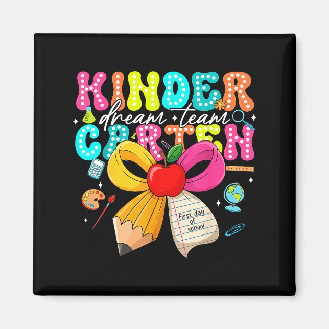 Aimant Équipe de rêve de maternelle enseignant garçon ren (Devant)
