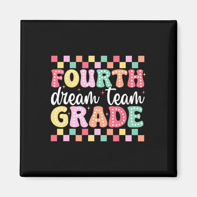 Aimant Équipe de rêve de quatrième année Enseignant Femme (Devant)