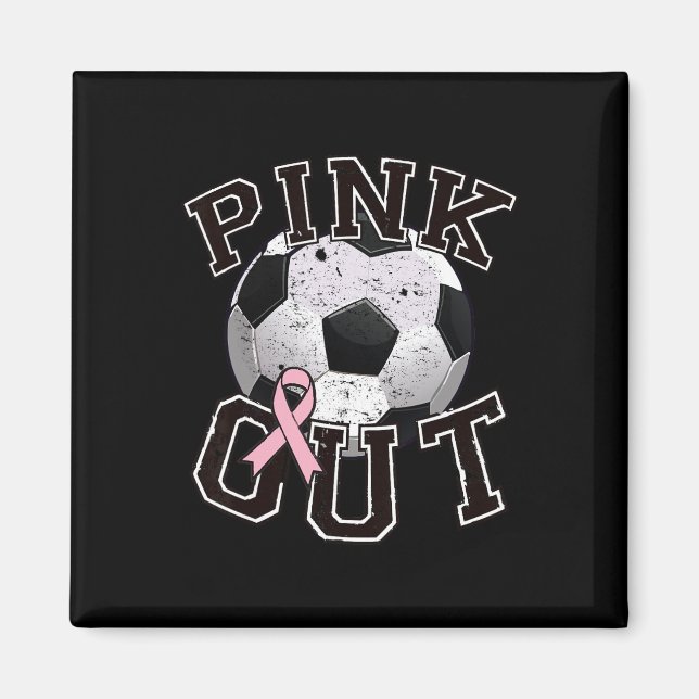 Aimant Équipe de soccer Pink Out Mois de la sensibilisati (Devant)