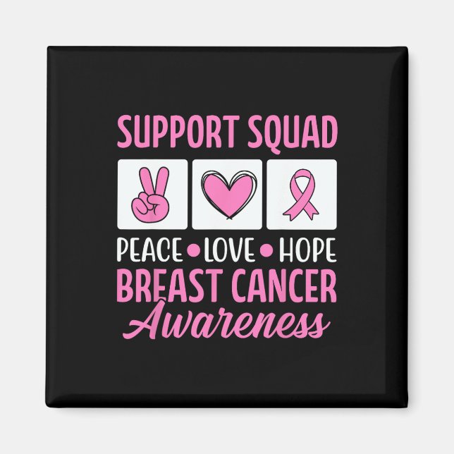 Aimant Équipe De Soutien Au Cancer Du Sein Pour Les Guerr (Devant)