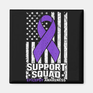 Aimant Équipe de soutien drapeau américain violet épileps