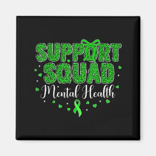 Aimant Équipe de soutien femmes léopard vert santé mental