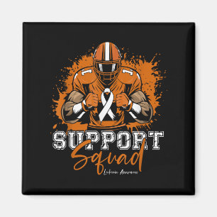Aimant Équipe de soutien Football Orange Ribbon Leukemia 