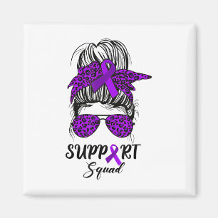 Aimant Équipe de soutien Messy Bun Purple Warrier Heimerh