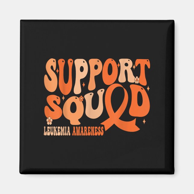 Aimant Équipe de soutien Orange Ruban Leucémie Cancer du  (Devant)