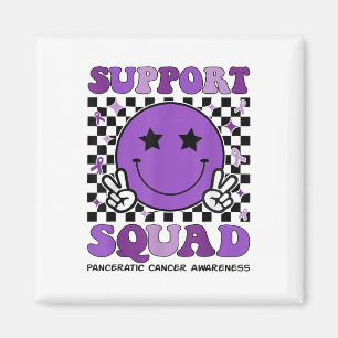 Aimant Équipe de soutien Ribbon pourpre Cancer pancréatiq