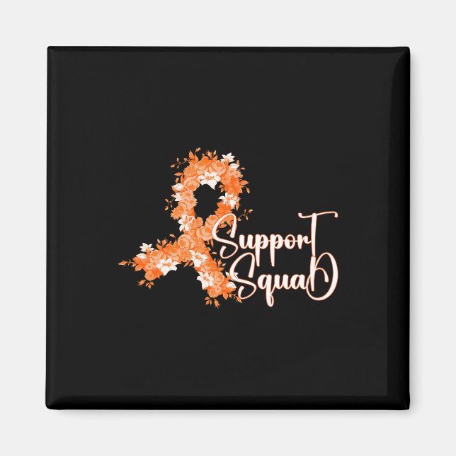 Aimant Équipe de soutien Ruban orange Leucémie Cancer du  (Devant)