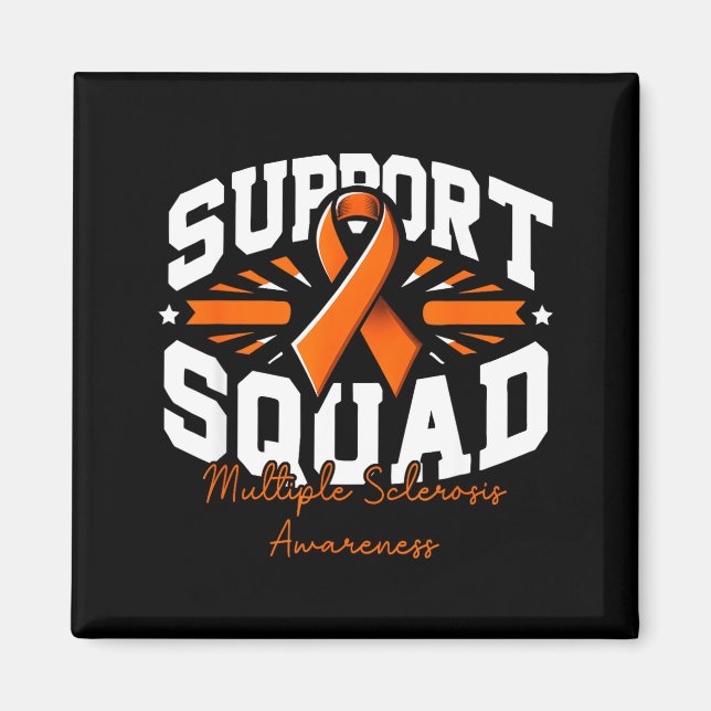 Aimant Équipe de soutien Ruban orange Sclérose en plaques (Devant)
