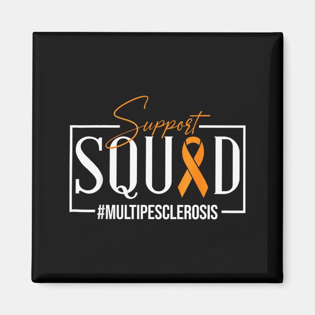 Aimant Équipe de soutien Ruban orange Sclérose en plaques (Devant)