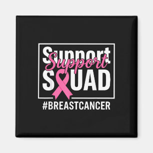Aimant Équipe de soutien ruban rose sensibilisation au ca