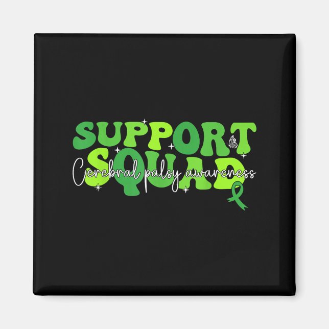 Aimant Équipe de soutien Ruban vert Infirmité motrice cér (Devant)