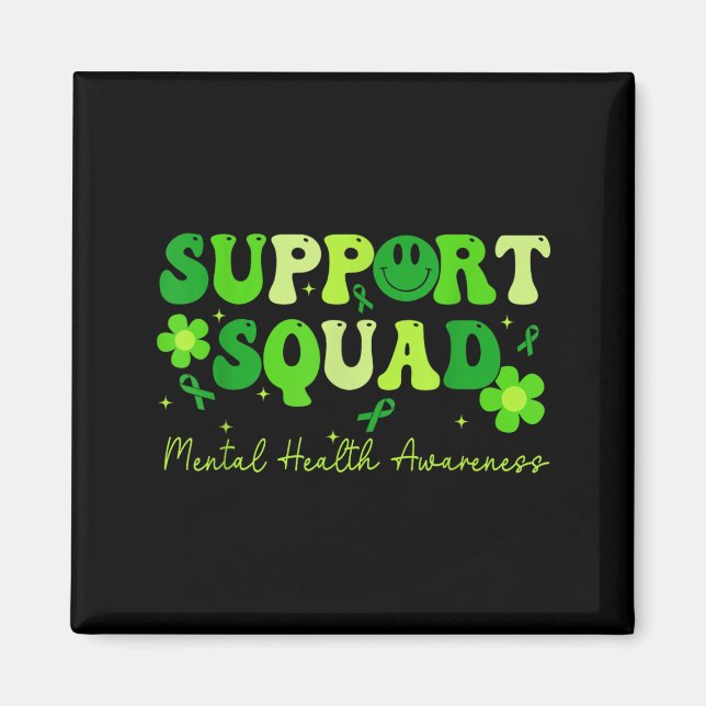 Aimant Équipe de soutien Ruban vert pour la sensibilisati (Devant)