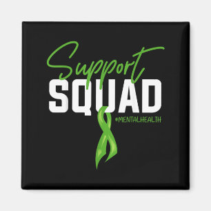 Aimant Équipe de soutien Ruban vert Sensibilisation à la