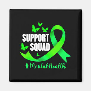 Aimant Équipe de soutien Ruban vert Sensibilisation à la