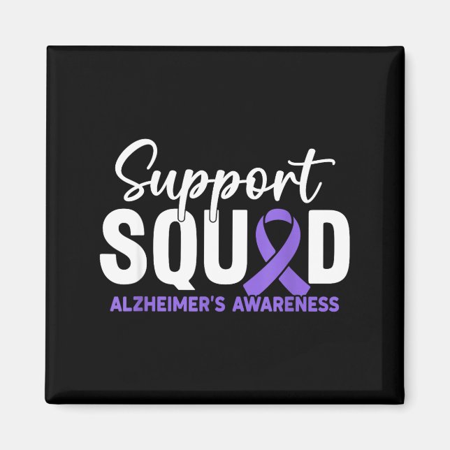 Aimant Équipe de soutien ruban violet pour la sensibilisa (Devant)