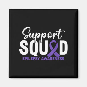 Aimant Équipe de soutien ruban violet sensibilisation à l