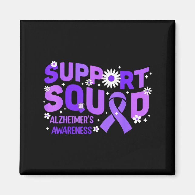 Aimant Équipe de soutien sensibilisation alzheimer fin vi (Devant)