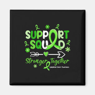 Aimant Équipe de soutien super Green Ribbon Lymphome Canc