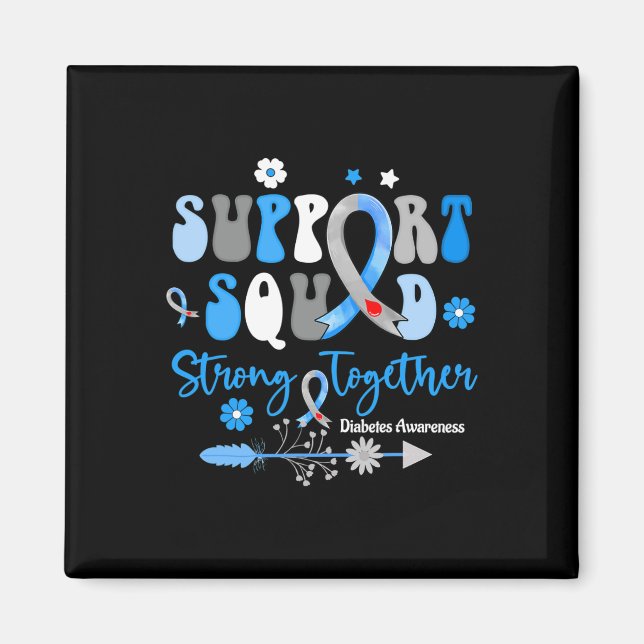 Aimant Équipe de soutien super Ruban T1d Sensibilisation  (Devant)