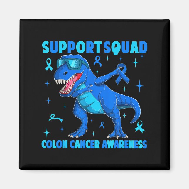 Aimant Équipe de soutien t-rex dinosaure cancer du côlon (Devant)