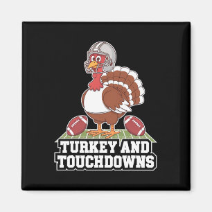 Aimant Équipe de Thanksgiving de football Dindon et touch