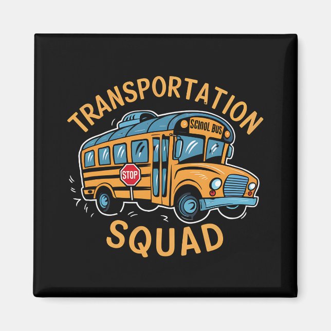 Aimant Équipe de transport de conducteurs d'autobus scola (Devant)