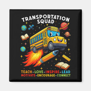 Aimant Équipe de transport Drôle de chauffeur de bus scol