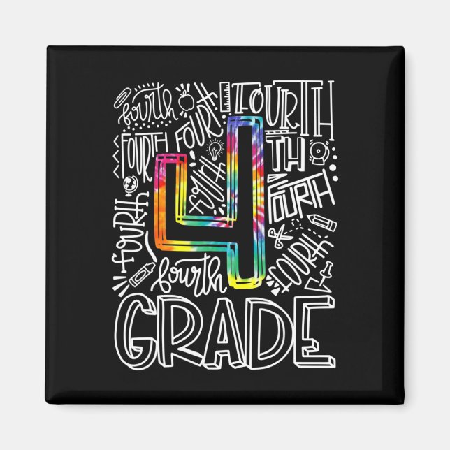 Aimant Équipe de typographie de 4e année Quatrième année  (Devant)