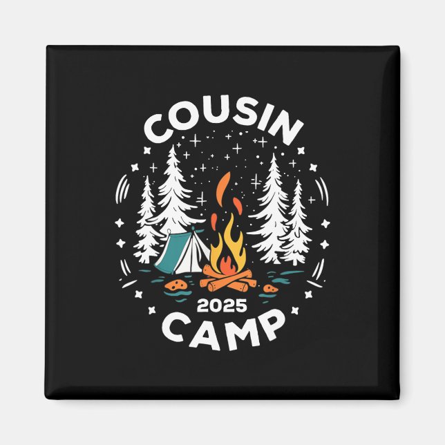 Aimant Équipe de vacances d'été de camping Camp de cousin (Devant)