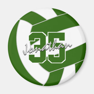 Aimant équipe de volley-ball blanc vert couleurs cadeaux