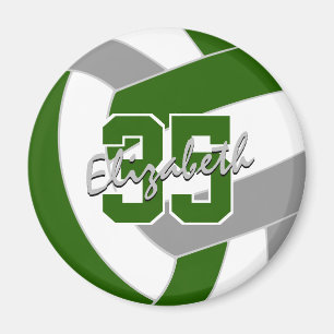 Aimant équipe de volley-ball gris vert couleurs cadeaux