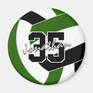 Aimant équipe de volley-ball noir vert couleurs cadeaux