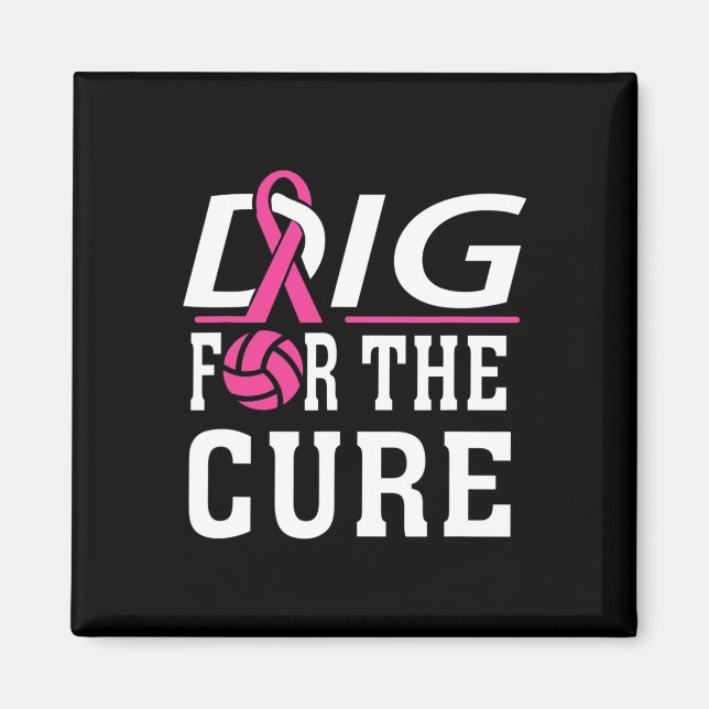 Aimant Équipe de volleyball Sensibilisation au cancer du  (Devant)