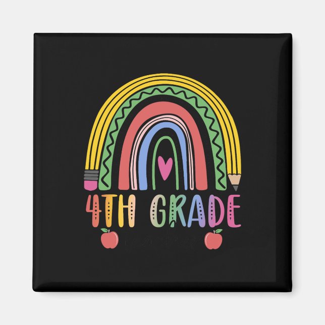 Aimant Équipe d'enseignants de 4e année de l'arc-en-ciel  (Devant)